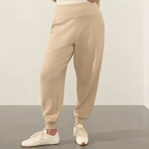 Athleta Coaster Luxe Waffle Knit High Rise Jogger Pants Dune - Large Tall
